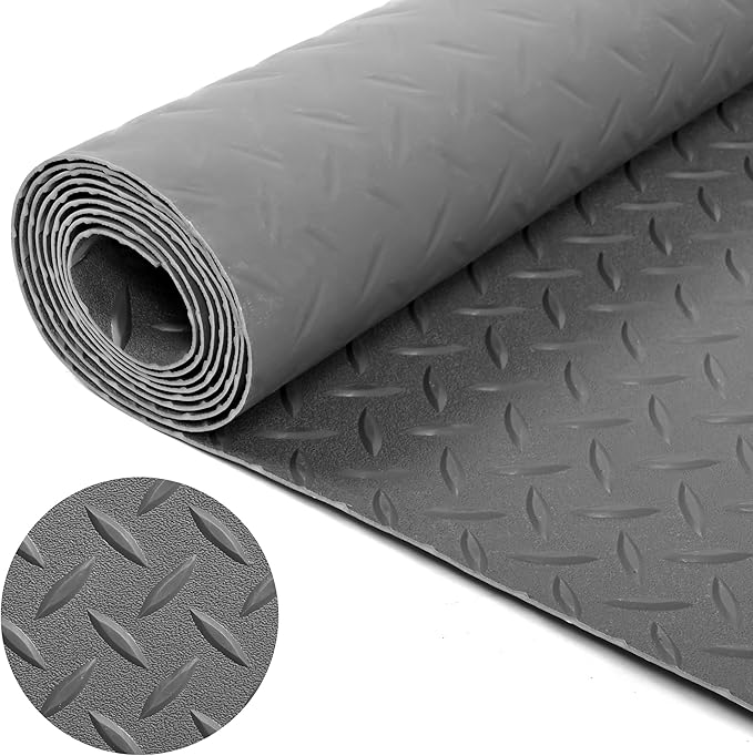 Nisorpa Garage Floor Rubber Mat, 4Ft x 8.2Ft Rubber Flooring Rolls, 1/8 Inch