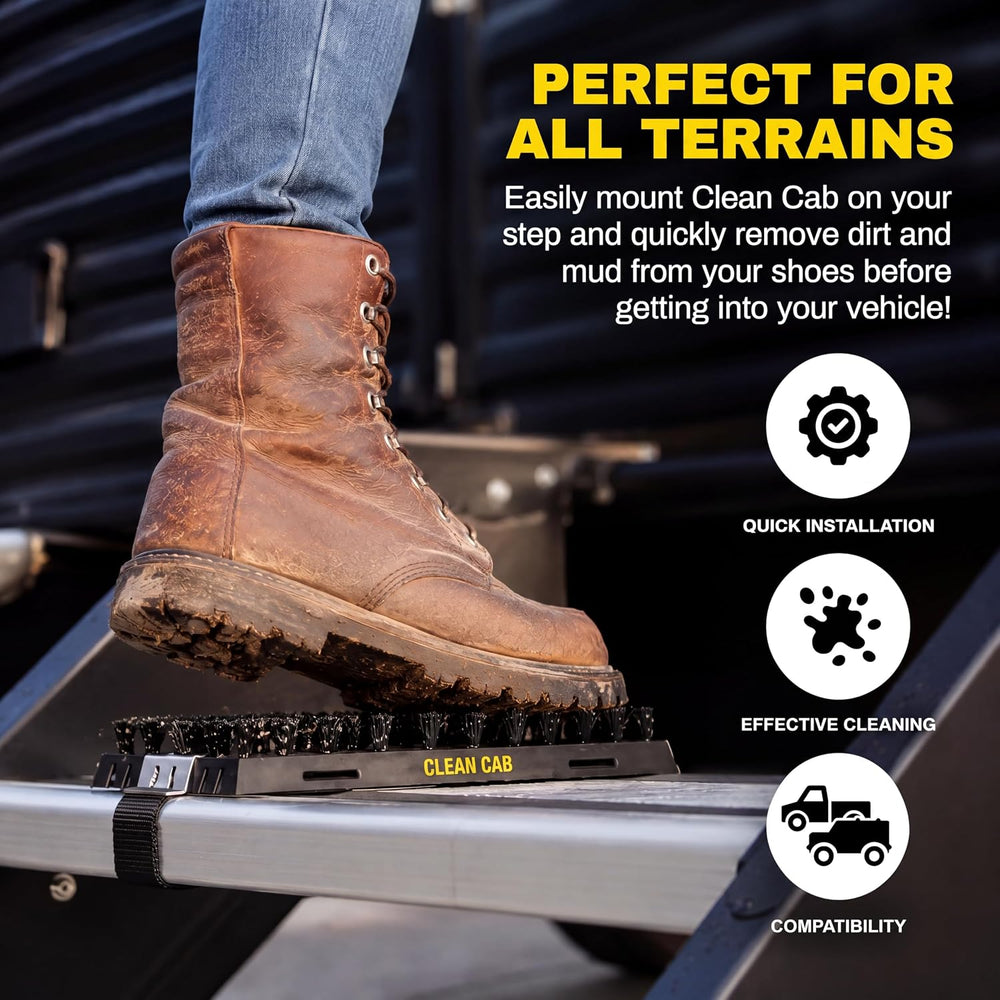Universal Fit Truck Step Mounted Brush - Heavy Duty Boot Brush for Trucks, RV...