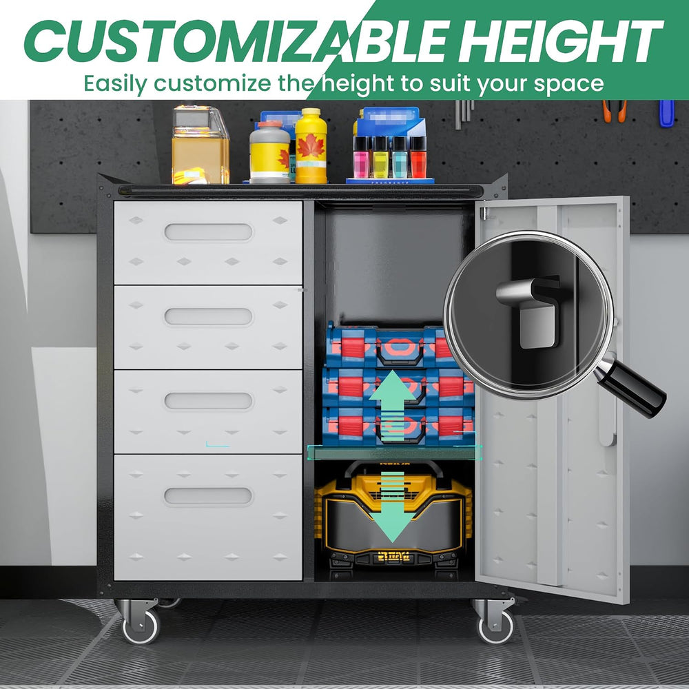 Garage Cabinet System | Heavy Duty Steel All-in-One Modular Garage Cabinet Se...