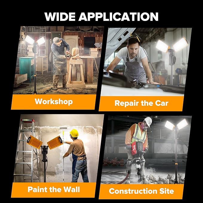 LUTEC 【Upgraded】 6290Pro 15000 Lumen 105 Watt Dual-Head LED Work Light