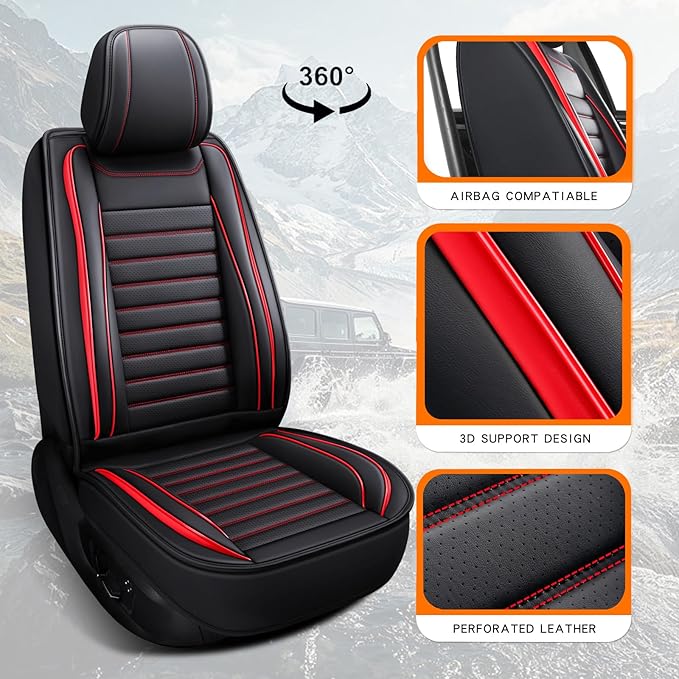 Leather Car Seat Covers Full Set, Universal Faux Leather Car Seat Covers 5 Seats