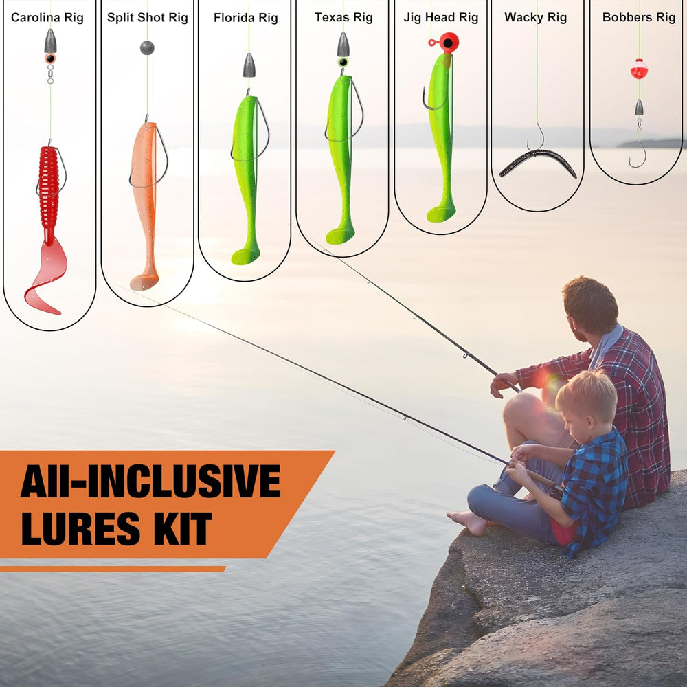 TRUSCEND Complete Fishing Lures - Tackle Box with Tackle Included - Crankbait...