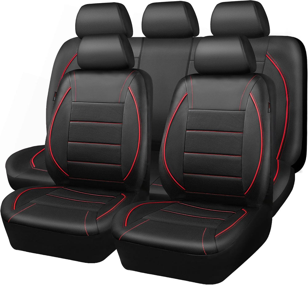 CAR PASS Universal FIT Piping Leather Car Seat Cover, for suvs,Van,Trucks,Air...