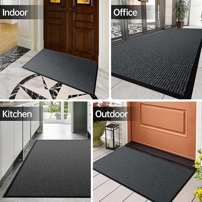 Front Door Mat, Commercial Door Mats Entrance, Low Profile Welcome Mats Non-Slip