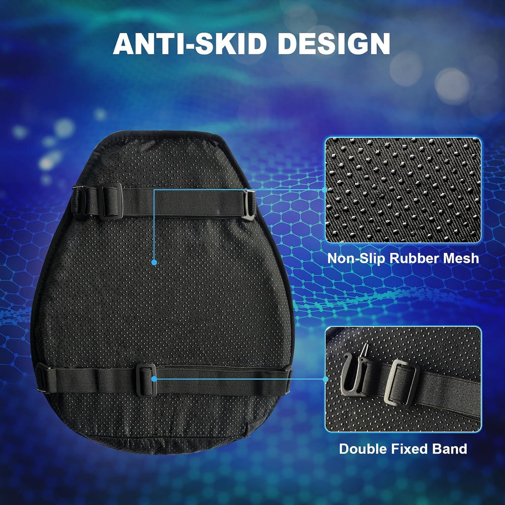 Motorcycle Seat Cushion, 3D Honeycomb Gel Pad, Pressure Relief Shock Absorpti...