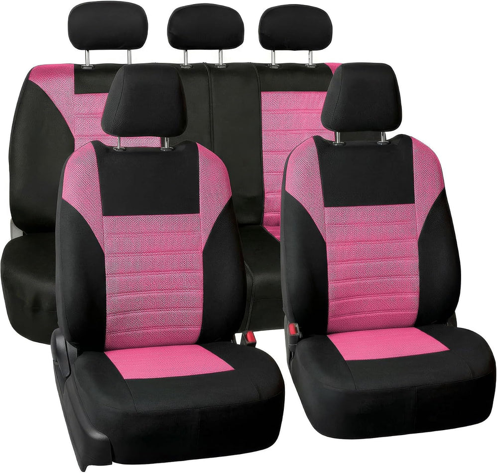 FH Group Automotive Car Seat Covers Full Set Premium 3D Air Mesh Front Seat C...