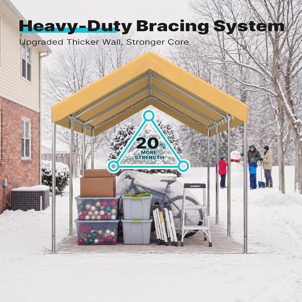 ADVANCE OUTDOOR 10x20 ft Heavy Duty Carport Potable Car Canopy Garage Party T...