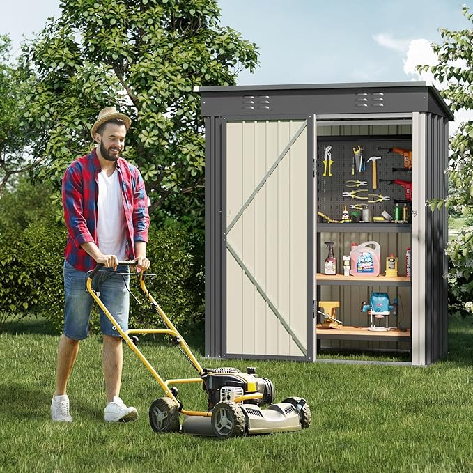 Bealife 5' x 3' Outdoor Storage Shed Clearance, Metal Outdoor Storage...