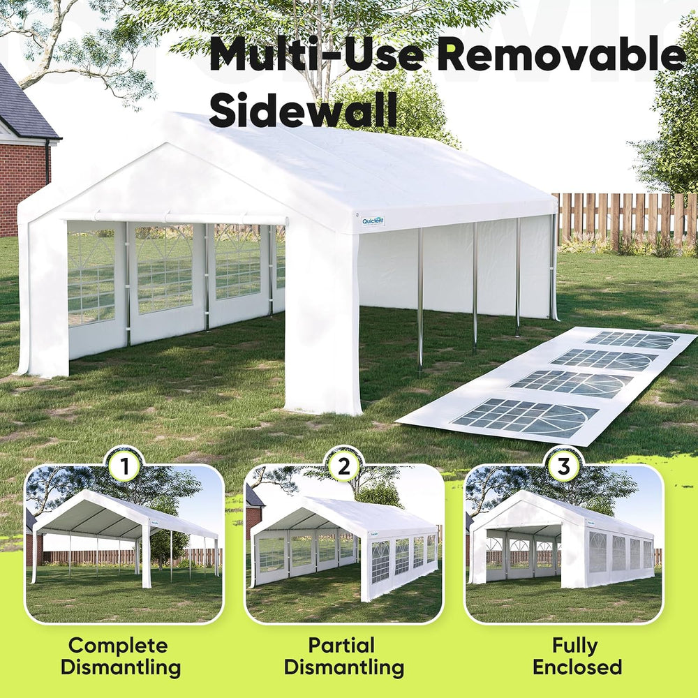 Quictent 10x30 Heavy Duty Party Tent Outdoor Canopy with Church Windows