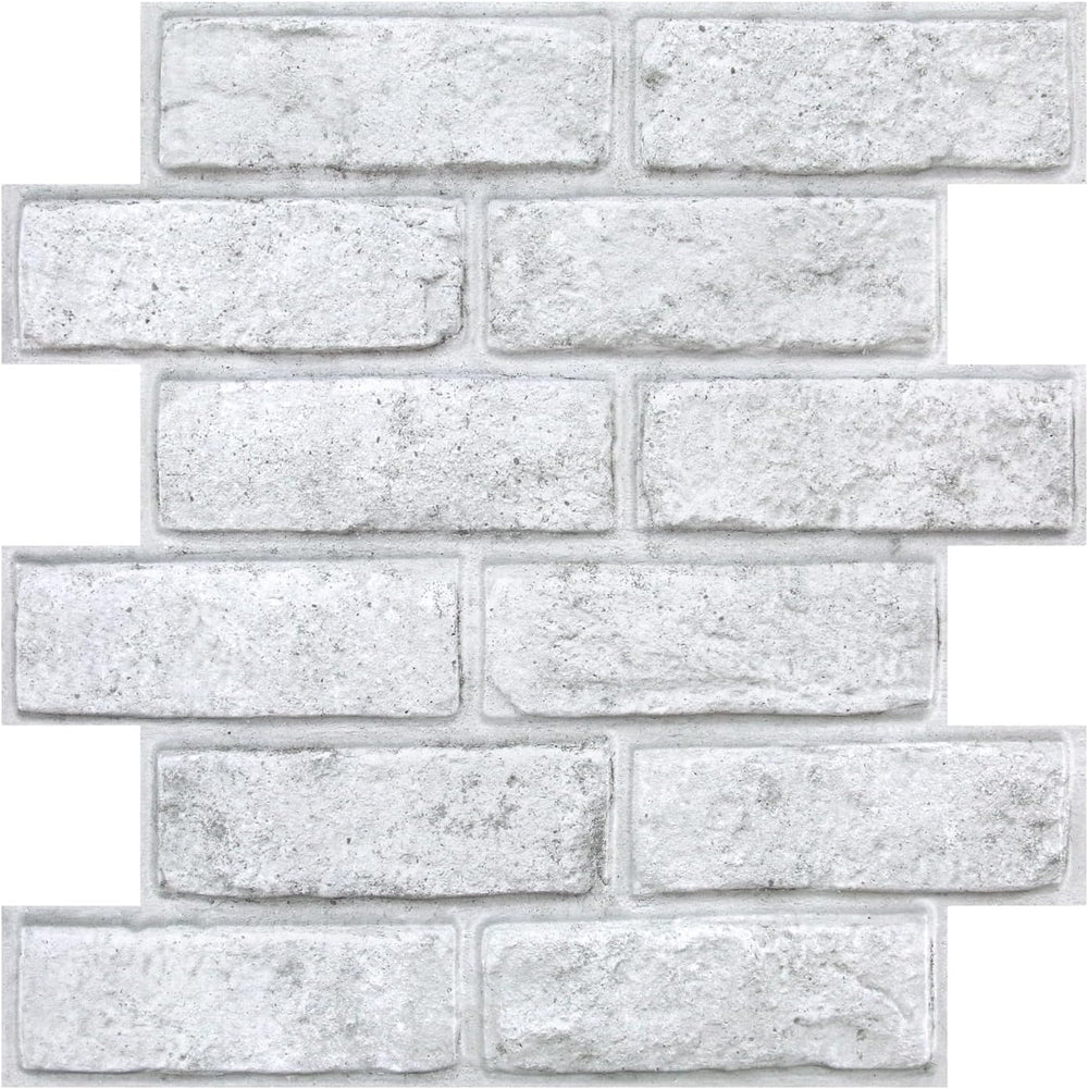 COMSTICKC 3D Faux White Brick Wall Panels Peel and Stick Wall Stickers