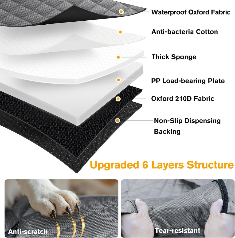 Dog Car Seat Cover for Back Seat, Hard Bottom Back Seat Extender