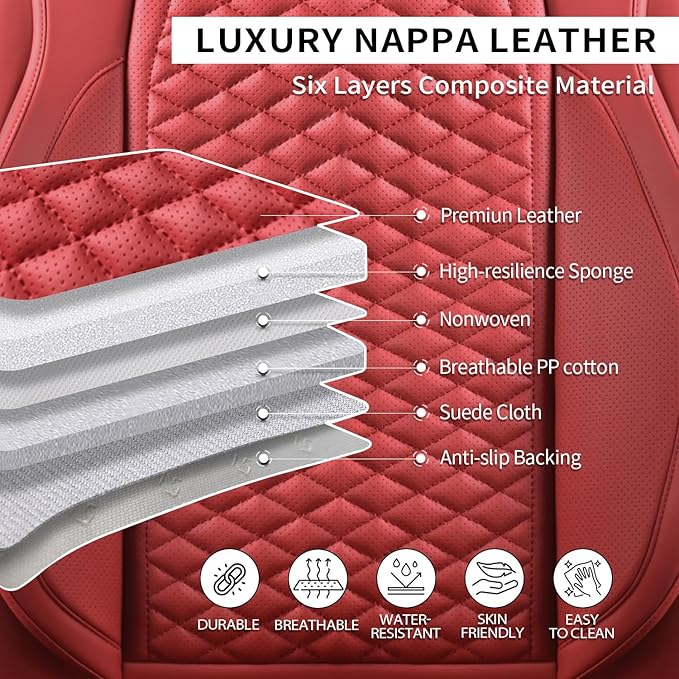 2 Packs Car Seat Covers Leather Car Seat Covers Universal Seat Covers