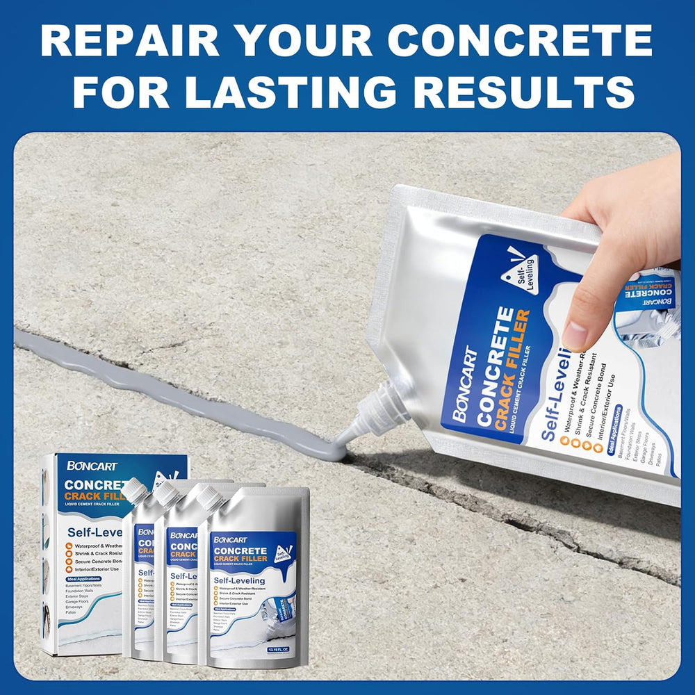 Concrete Crack Filler, Self-Leveling & Fast Drying, Waterproof, 39.57 Fl Oz