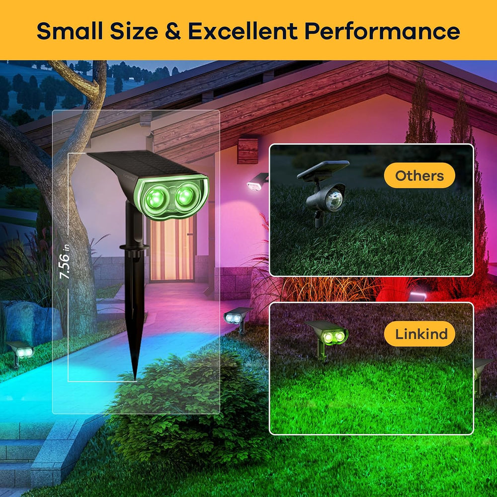 Linkind Halloween Solar Spotlights Outdoor Waterproof Multicolor 10 Pack