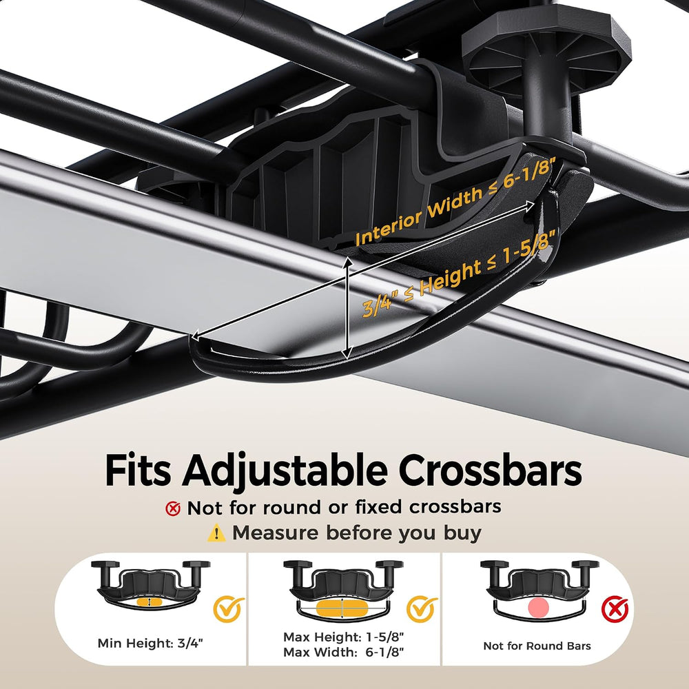 CAMMOO 54"x34" Roof Rack Basket, Removable Fairing & Support Ba...