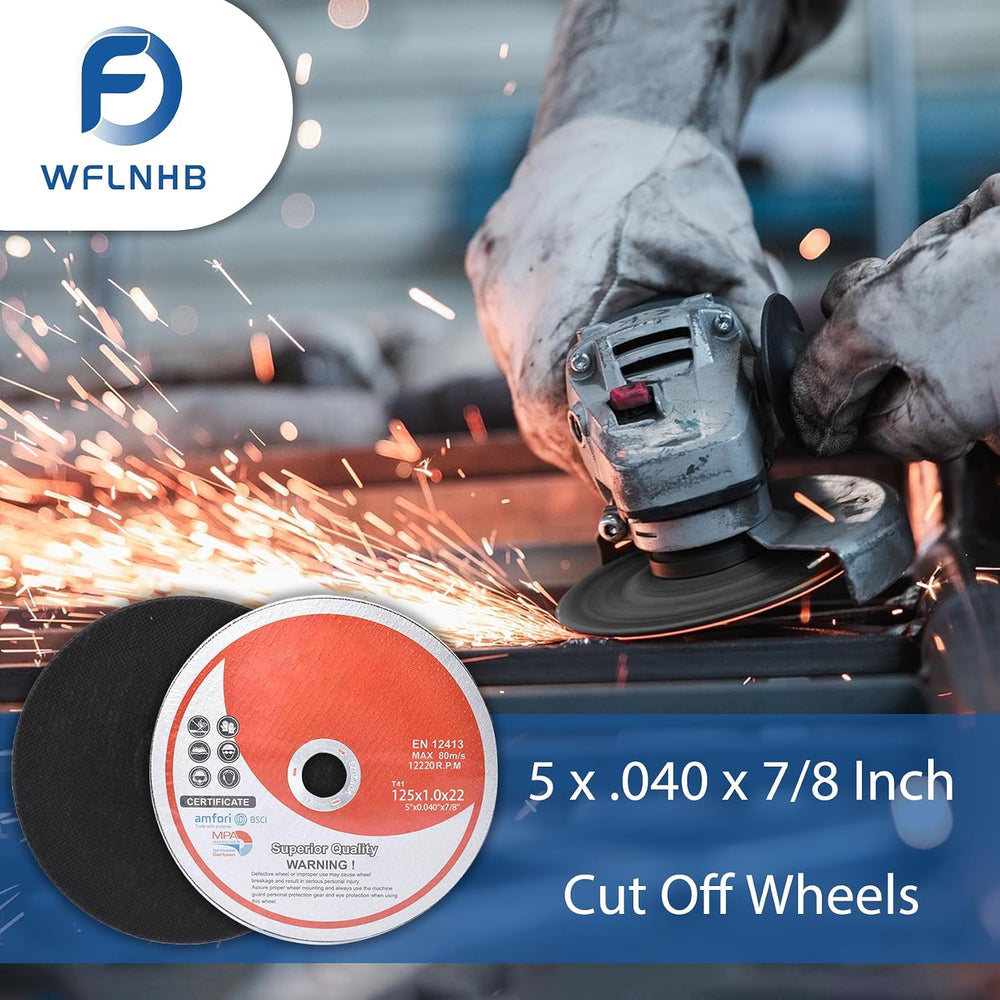100 Pack 5 Inch Cut Off Wheels for Metal and Stainless Steel Cutting Discs fo...