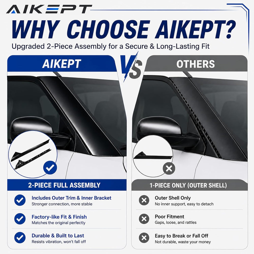 Right Passenger Side Windshield A-Pillar Molding Trim, Outer Cover Compatible...