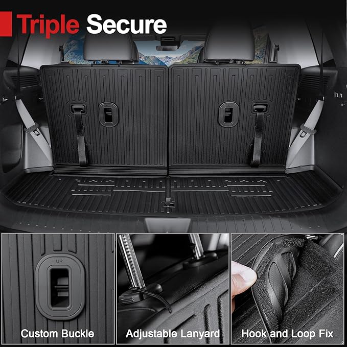 Cargo Mat for 2025 Hyundai Santa FE, All Weather TPE Cargo Mat
