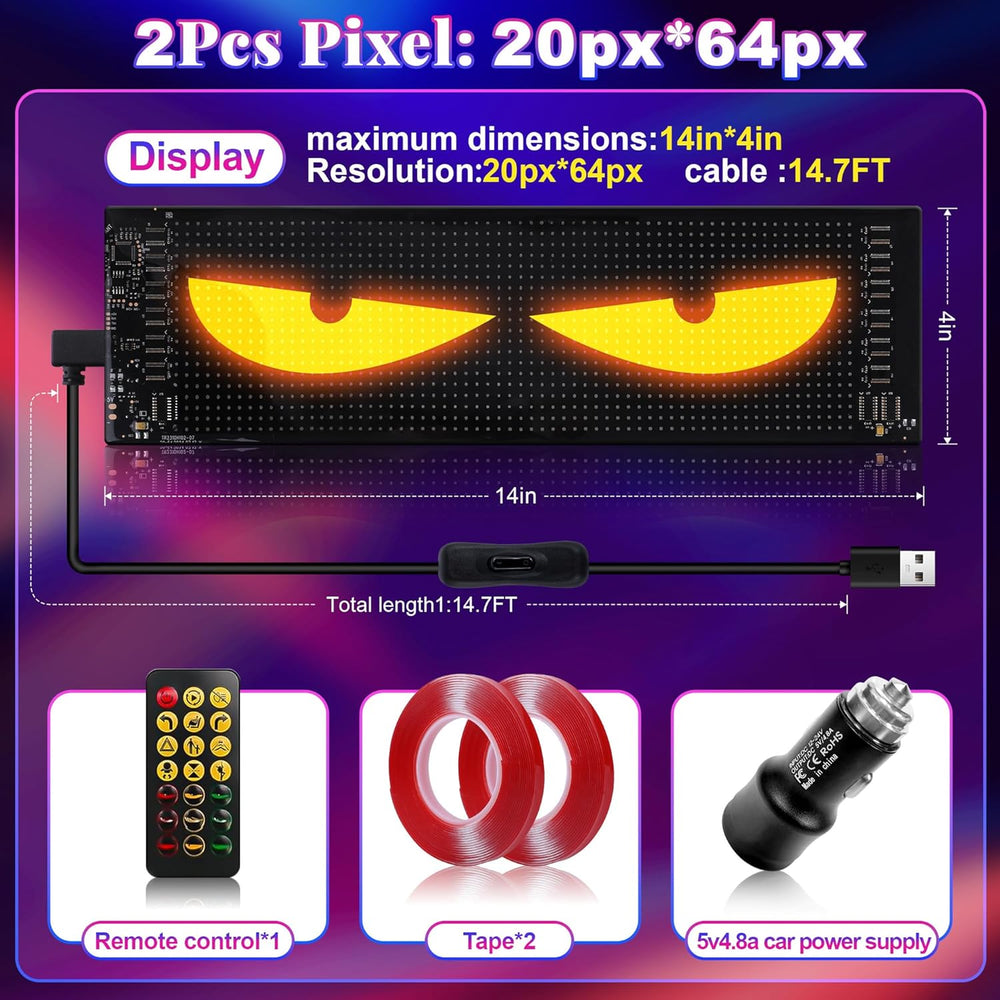 Sachie Devil's Eye 2-Pack:5800 Lux High-Brightness14 x4.3 Programmable oj...