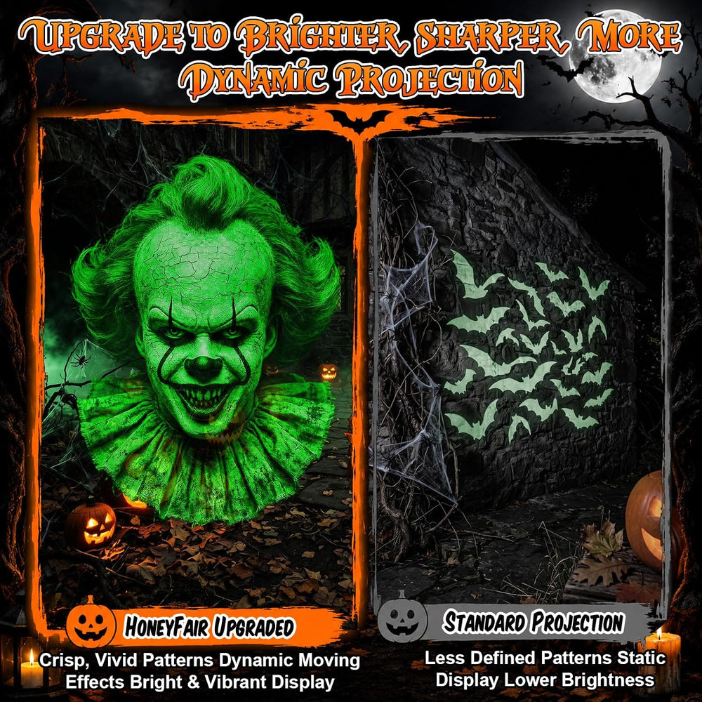 12-in-1 Halloween Projector Lights, 3D Dynamic Halloween Decoration Outdoor
