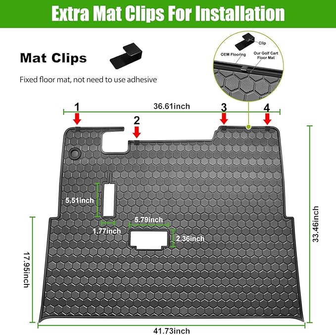 EZGO TXT Golf Cart Full Coverage Floor Liner Mat, fits EZGO TXT, Express S4