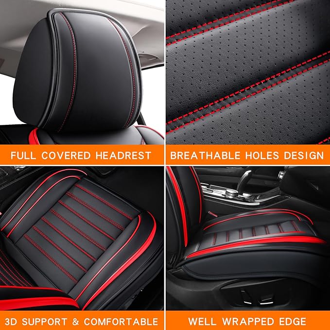 Leather Car Seat Covers Full Set, Universal Faux Leather Car Seat Covers 5 Seats