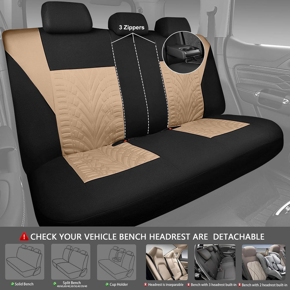 CAR PASS Car Seat Covers Full Sets, Front & Split Rear Bench for Car, 3D ...