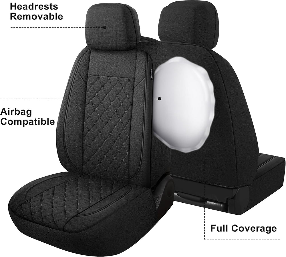 Breathble Car Seat Covers Full Set,Washable Seat Covers for Cars,Premium Clot...