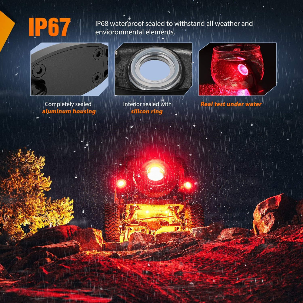 Nilight LED Rock Light 6PCS Underglow Wheel Well Pods Waterproof Exterior Und...