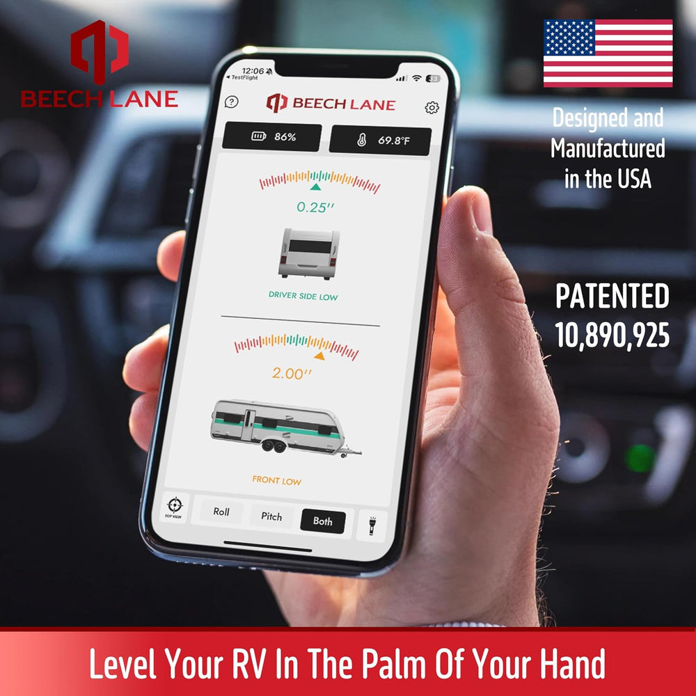 Beech Lane Wireless RV Leveling System, Made in the USA, User-Friendly Phone ...