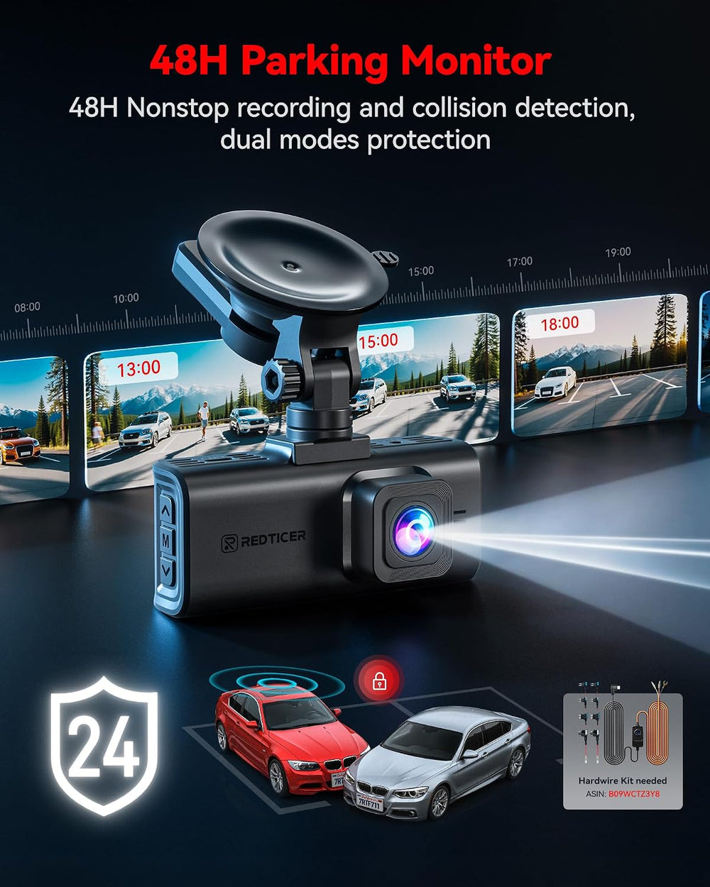 REDTIGER 4K STARVIS 2 Dashcam Front Rear, 5GHz WiFi 20MB/s, Voice Control