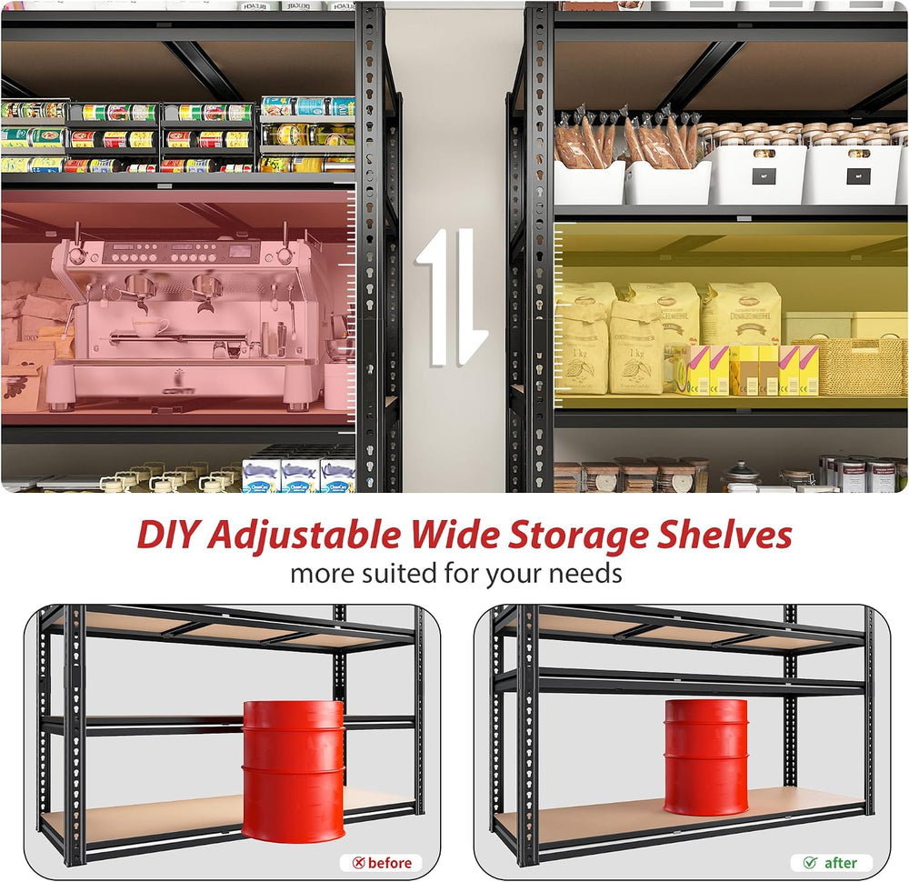 ROOMFAVE 48" W Garage Shelving 2200LBS, 4-Tier Storage Shelves