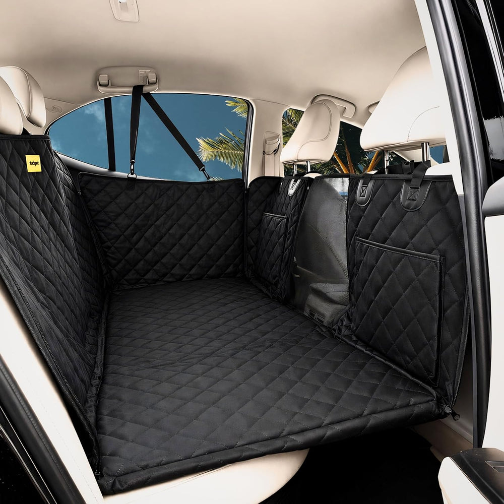 Dog Car Seat Cover for Back Seat with Hard Bottom - Backseat Extender