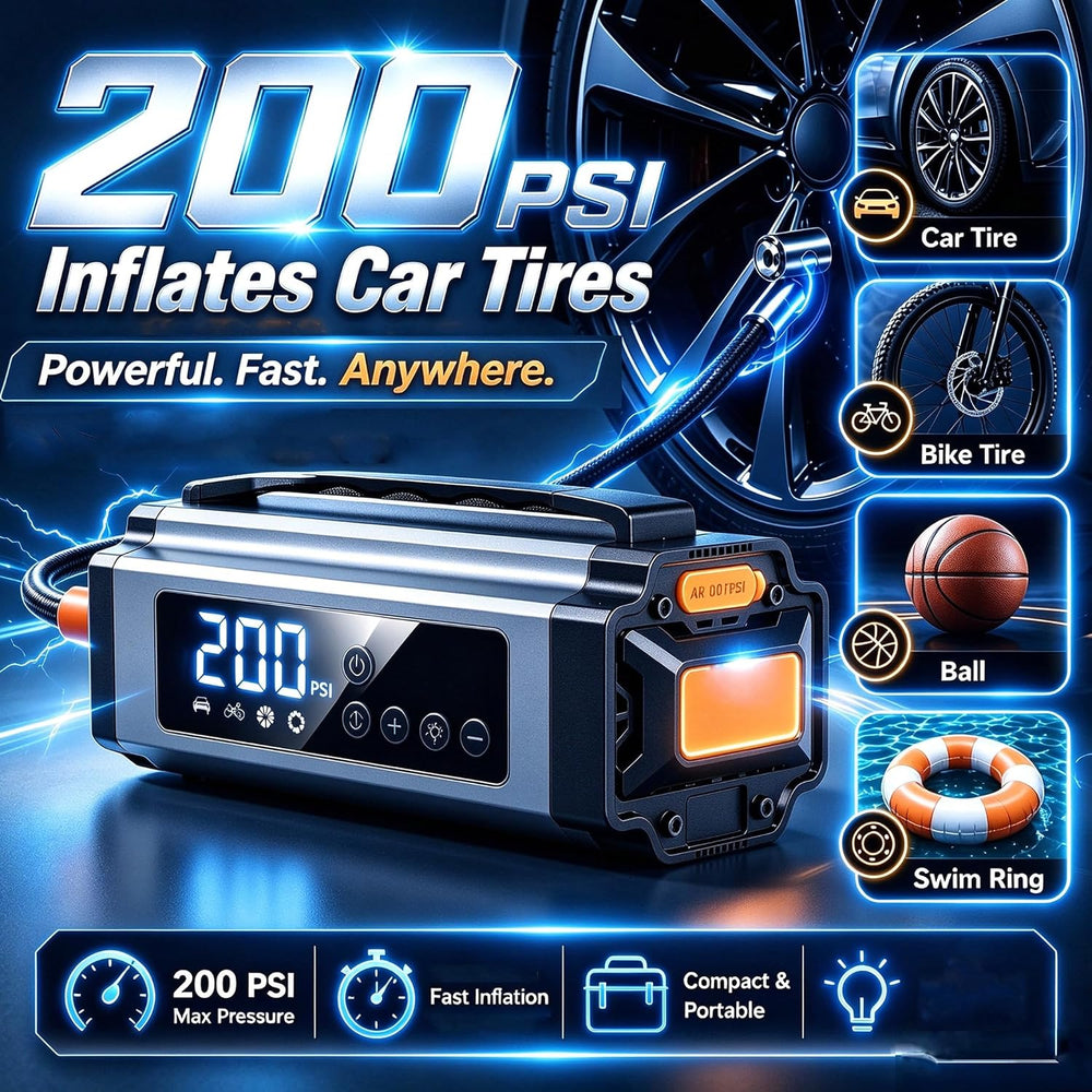 9000A Jump Starter with Air Compressor, 10-in-1 Portable Car Battery Booster ...