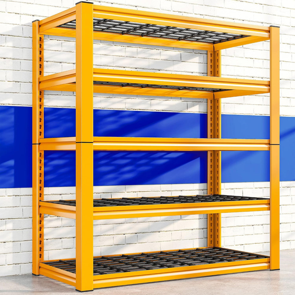 REIBII Garage Shelving Load 3000LBS, 5-Tier Storage Shelves, Adjustable Heavy