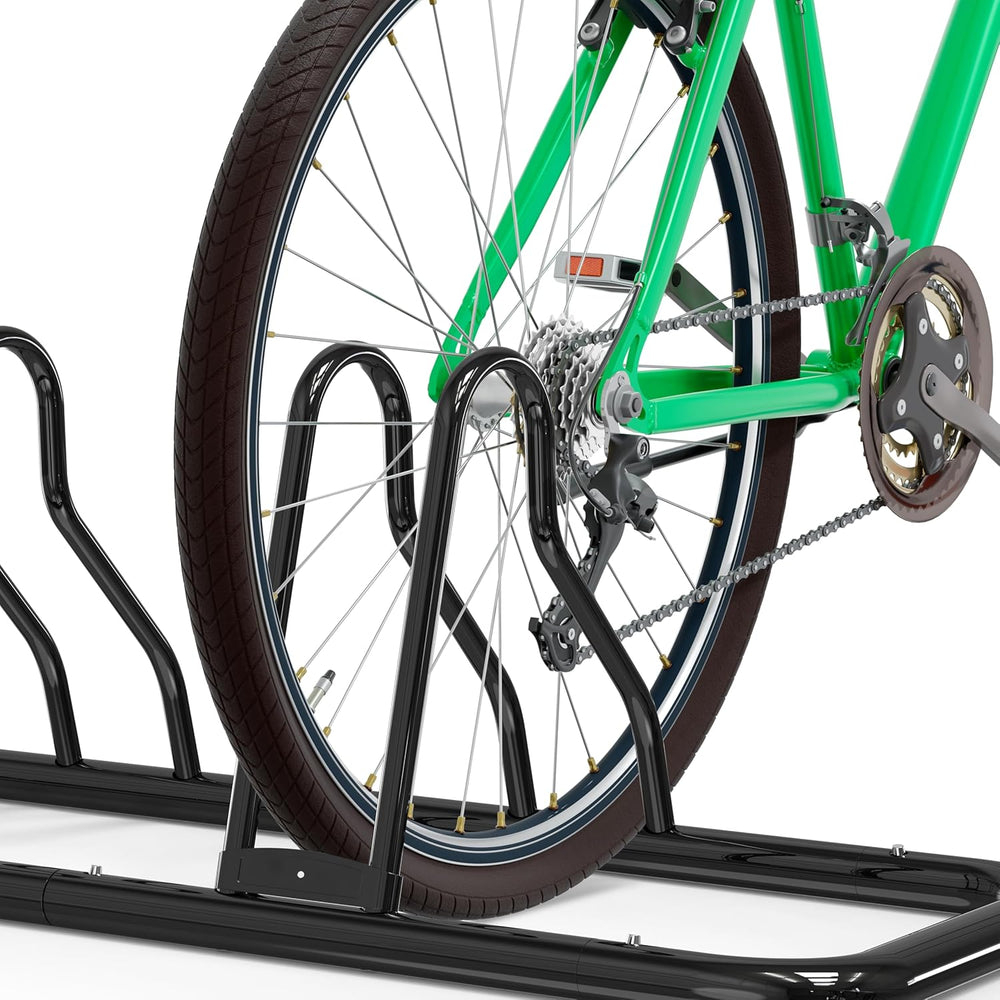 Simple Houseware 2-Bike Adjustable Floor Storage Rack for Garage, Black