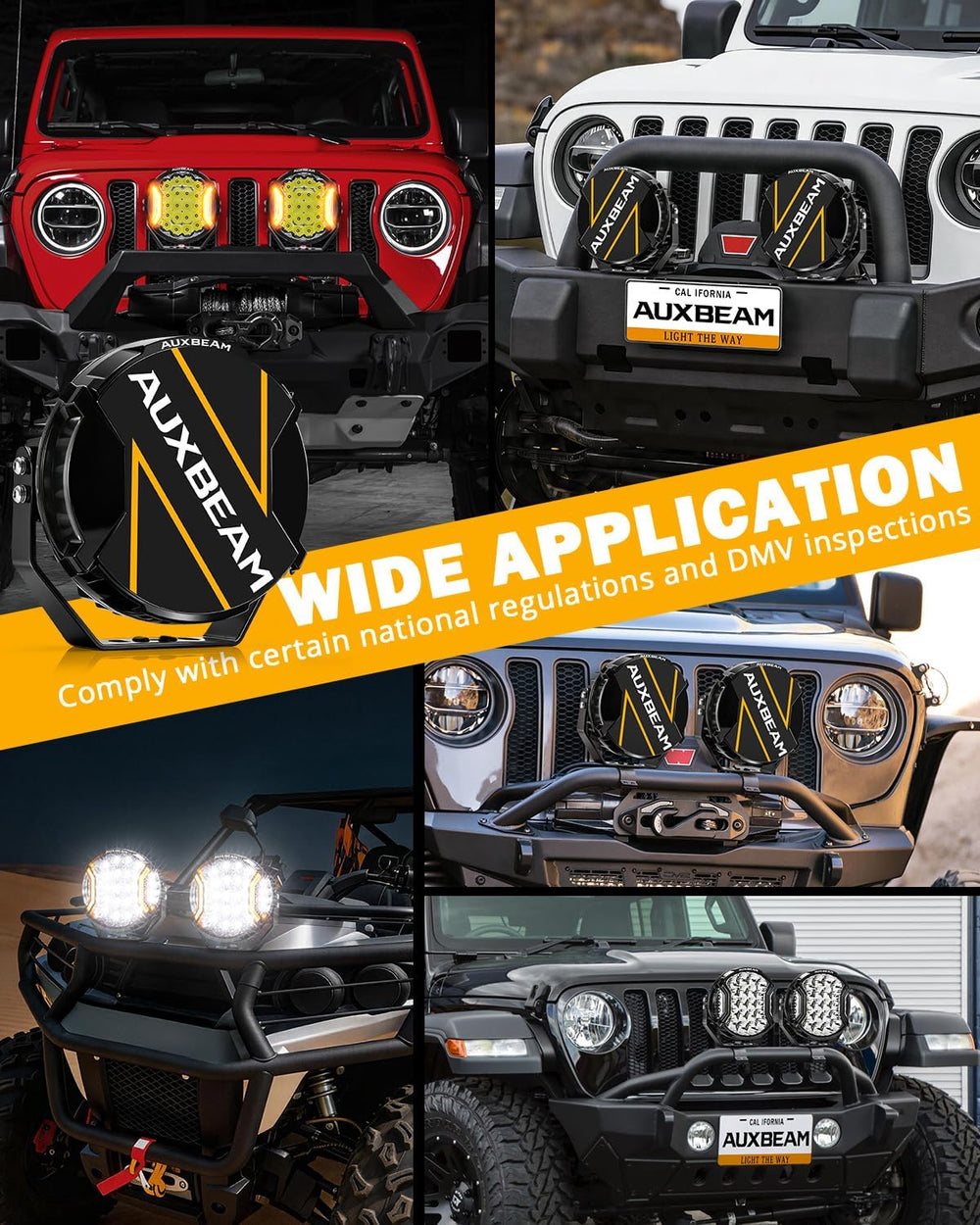 Auxbeam 9 in LED Round Pod, V-Ultra Series 270° Side Shooter Driving Lights