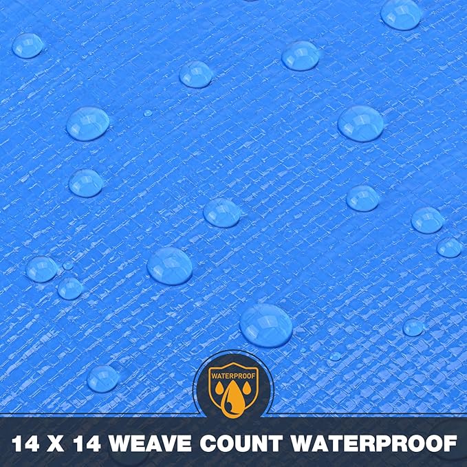 Tarp 16x20 Feet 14 Mil Heavy Duty Waterproof Tarp, Large Multipurpose Cover