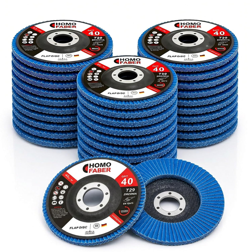 HOMO FABER 30 Pack Flap Discs 4 1/2 for Angle Grinder, 40 Grit Zirconia T29