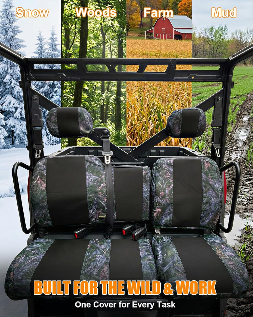 MDPROMCP Ranger XP 1000 Seat Covers, Split Back UTV Seat Covers Compatible wi...