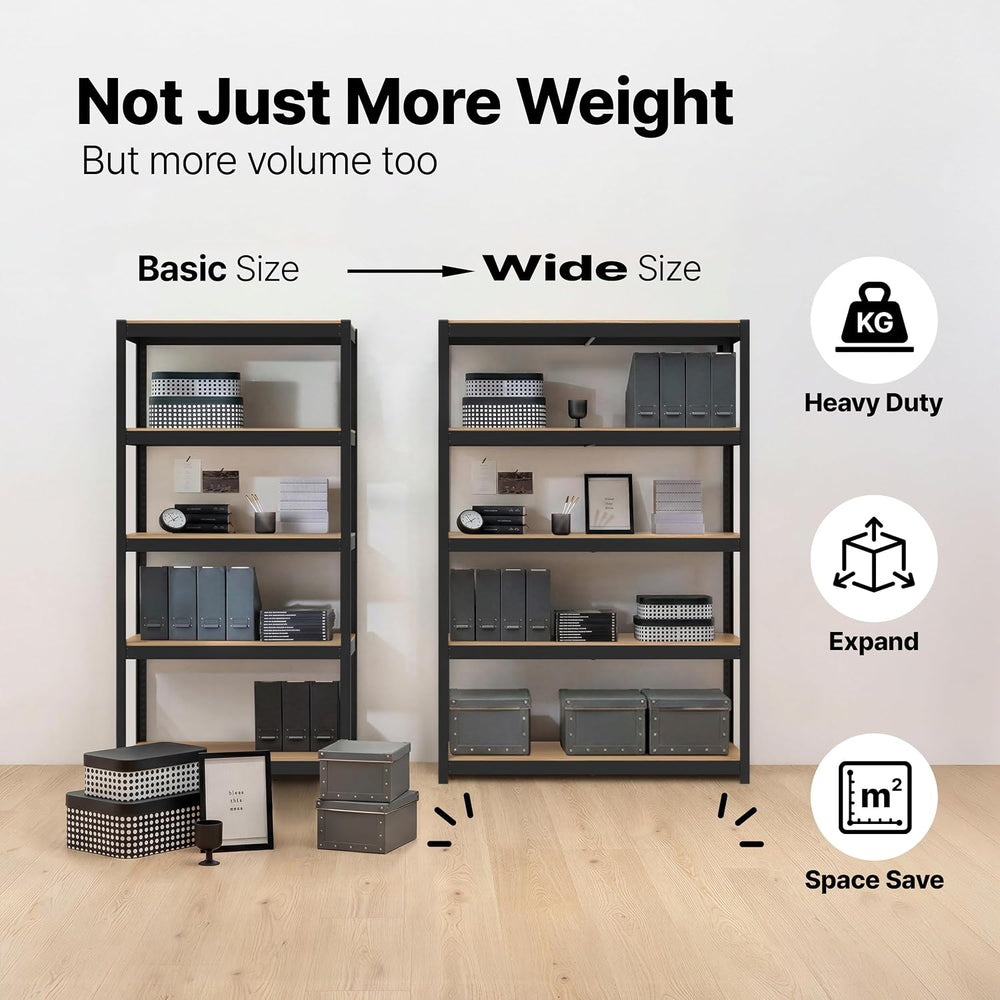 House Black 48.1" W 5 Tier Storage Shelves Garage Shelving Unit
