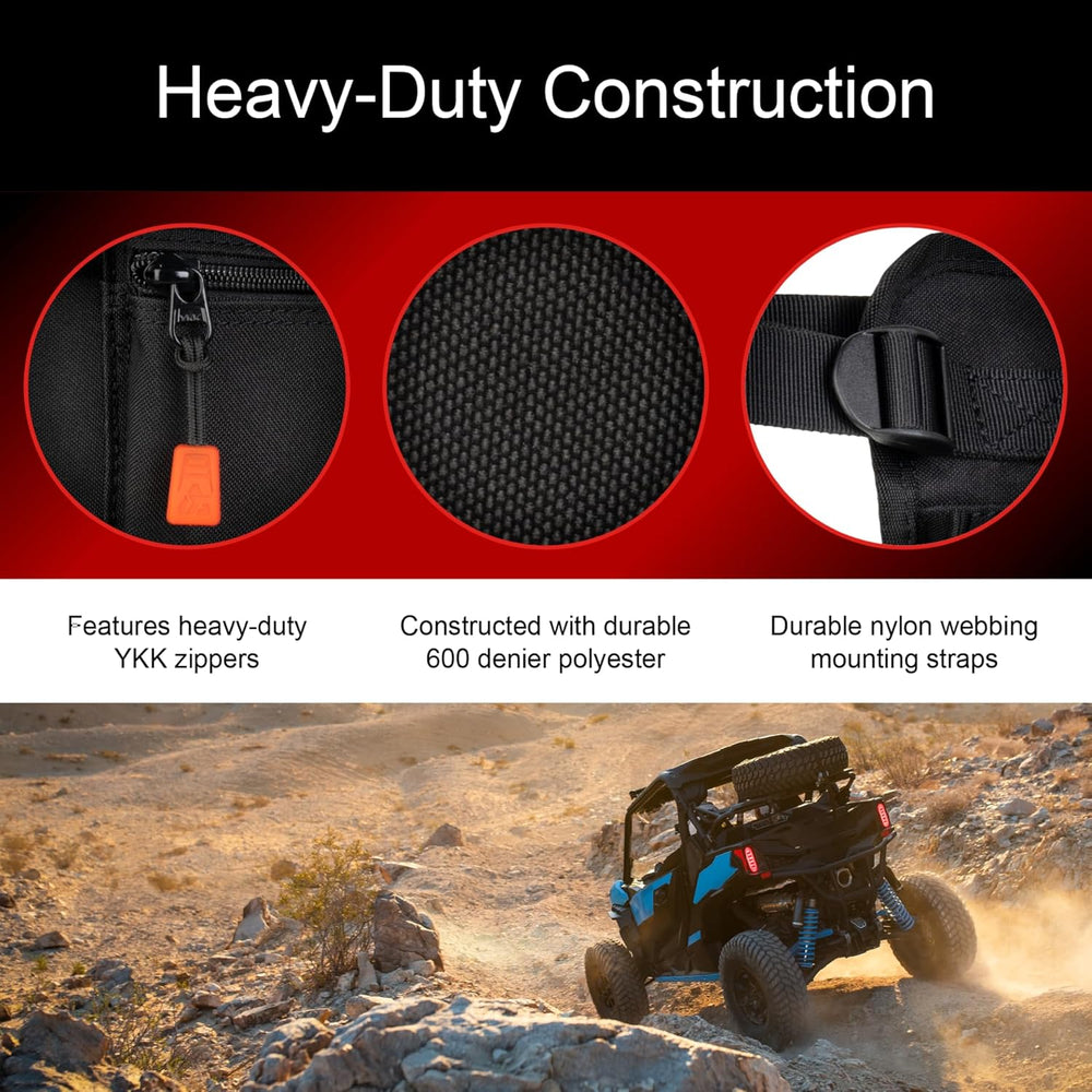 Tusk UTV Cab Pack Black – Off-Road Utility Vehicle Storage Accessory - Compat...
