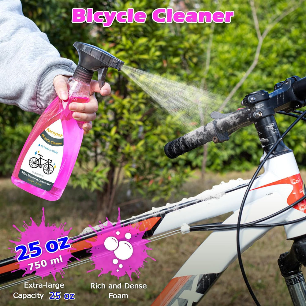 focopot Bike Cleaning Kit with 25 oz Bike Cleaner,10 Gear Floss,Toolbox