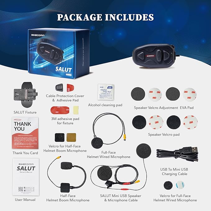 Salut Motorcycle Bluetooth Intercom Headset