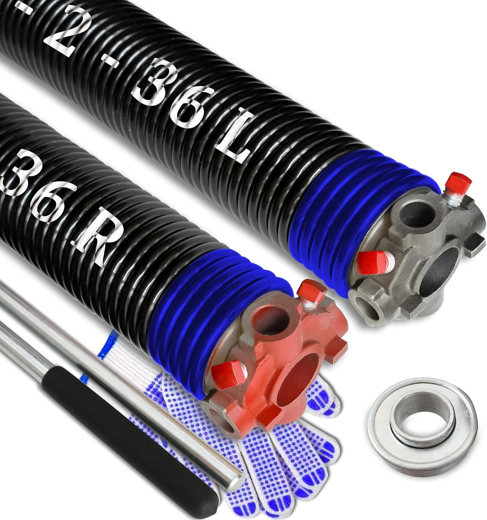 Garage Door Torsion Spring Set, Pair of 2" Electrophoresis Coated Garage...