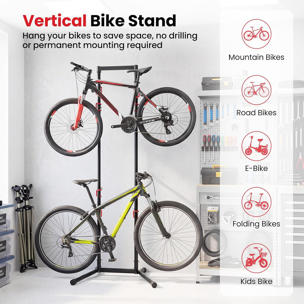 Goplus 4 Bike Storage Rack, Indoor Freestanding Bike Rack for Garage, 8 Adjus...