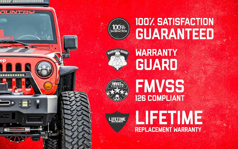 Rough Country 50" LED Light Bar Upper Windshield Mounts for Jeep Wrangle...