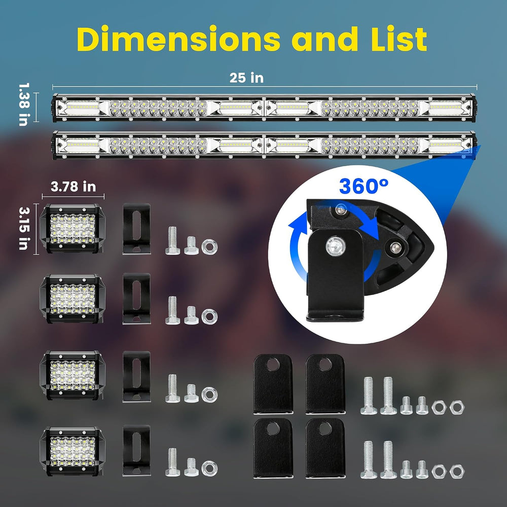 LED Light Bar Kits for Truck - WINBANG 25 Inch 240W Slim Lights Bars, 4 inch ...
