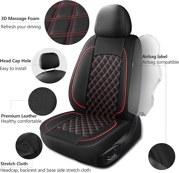 Leather Car Seat Covers, Breathable and Waterproof Napa Leather Automotive Seat