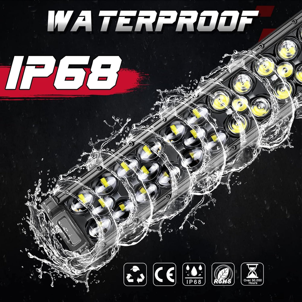 OFFROADTOWN 50 Inch 660W LED Light Bar with Wiring Harness and Black Cover